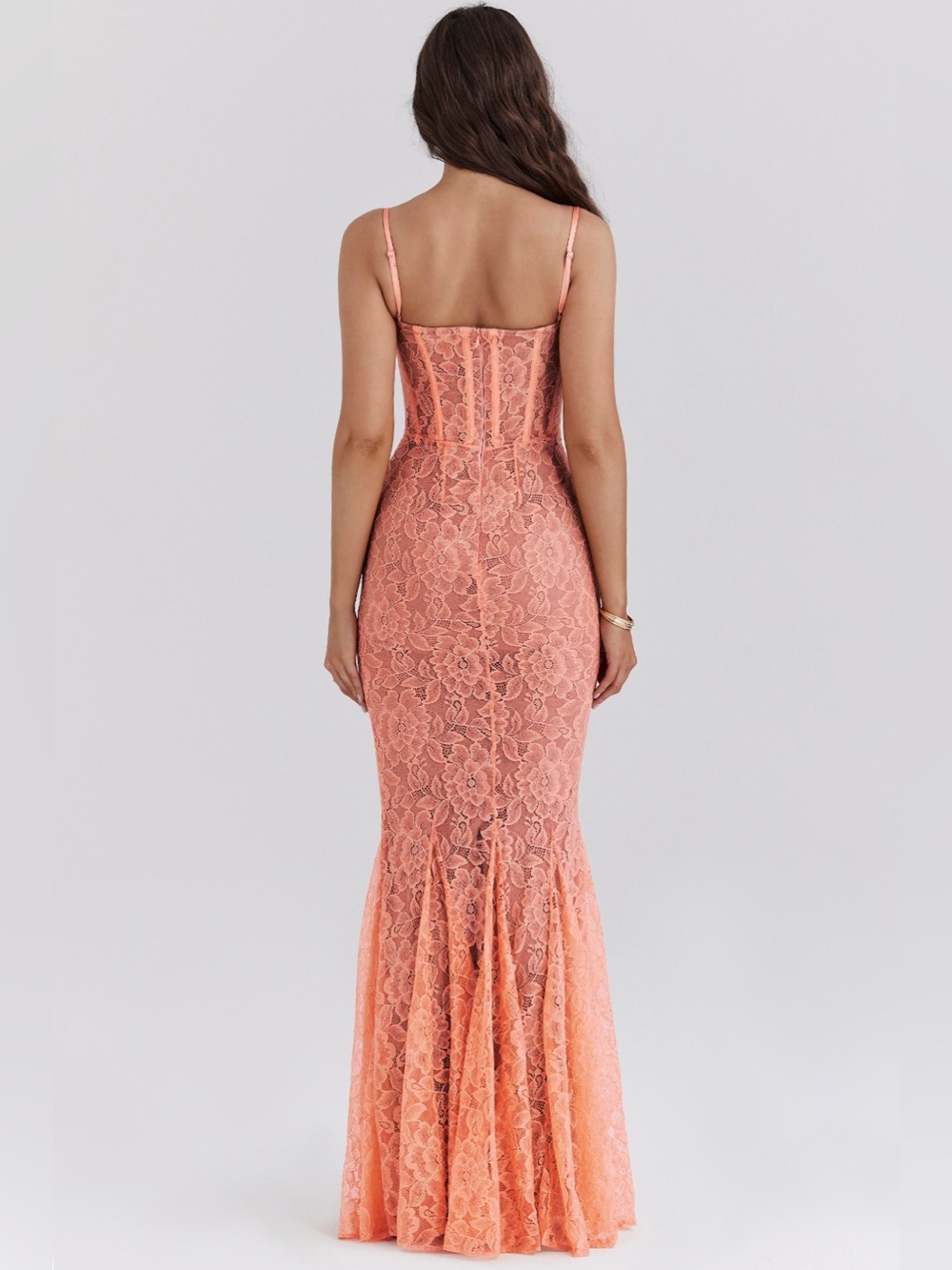 House of CB Cordelia Sorbet Lace Godet Maxi Dress - Picture 12 of 12